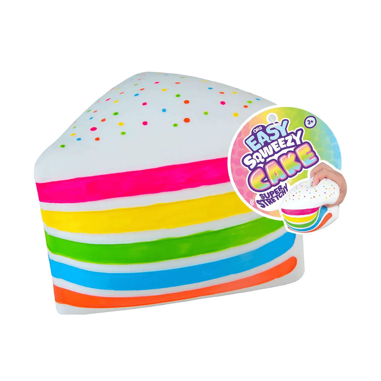 ORB Easy Sqweezy Rainbow Cake Slice Squishy Fidget Toy