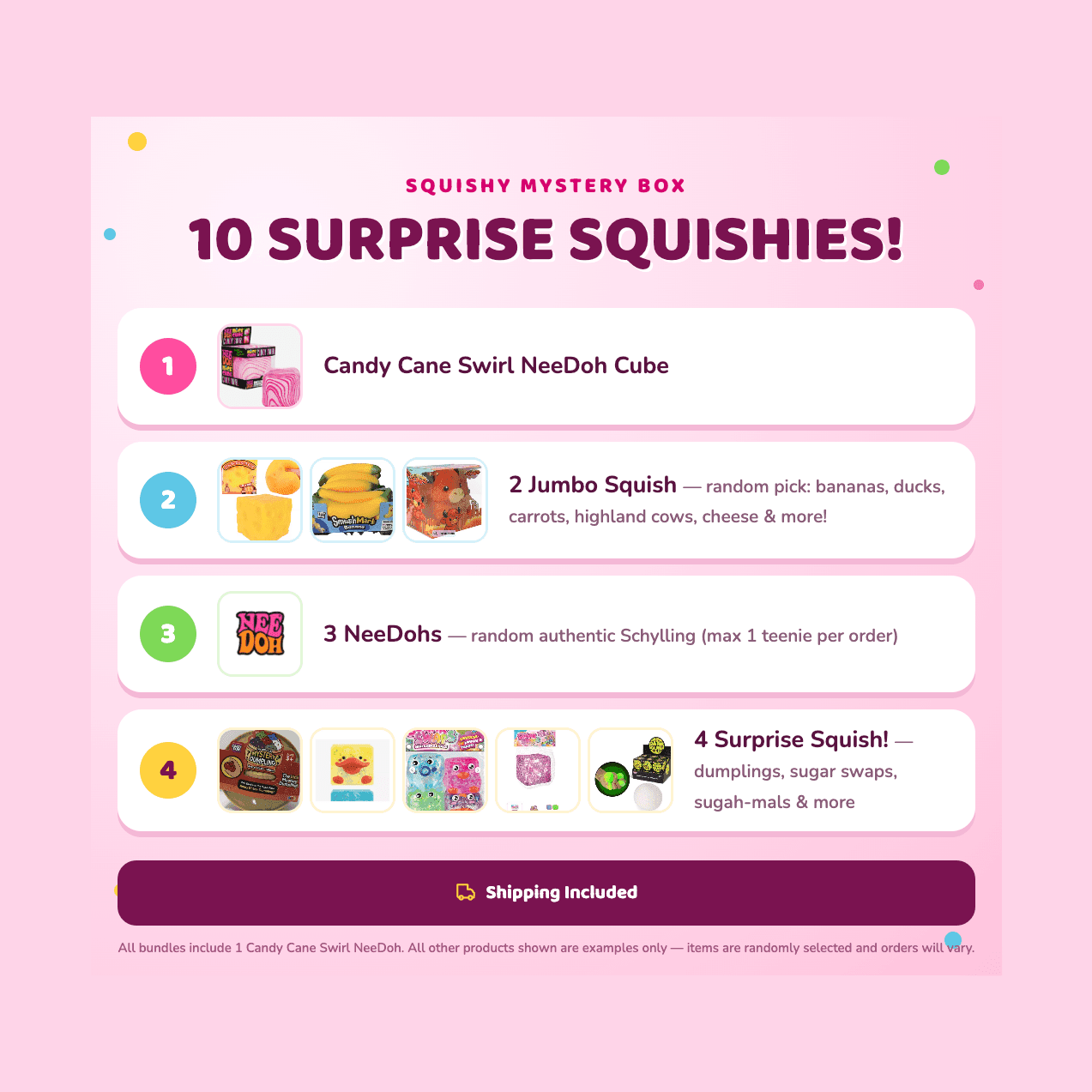 Candy Swirl NeeDoh Squishy Bundle (10 Items)