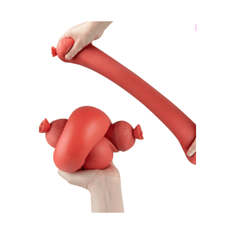 ORB Easy Sqweezy Sausage – Stretchy Squishy Fidget Toy (Red)